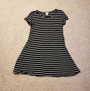Black & White Striped T-Shirt Dress